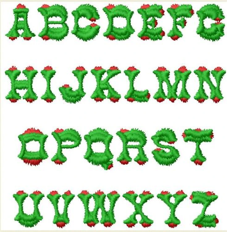 Christmas Trees Embrilliance Embroidery Font - Decorative Fill Style - BX font
