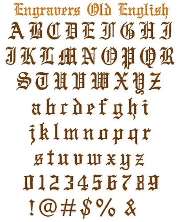 Engravers Old English Embrilliance