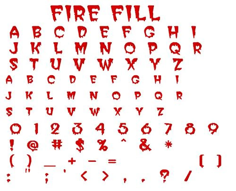 Fire Fill Embrilliance Embroidery Font - Decorative Handwriting Style - BX font