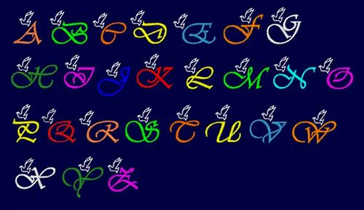 Genesis Dove Embroidery Font - Elegant Flowing Cursive Lettering - Home Format - PES, DST & 10 formats