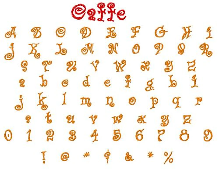 Caffe Embroidery Font - Decorative Script Letters - PES, DST & 10 formats