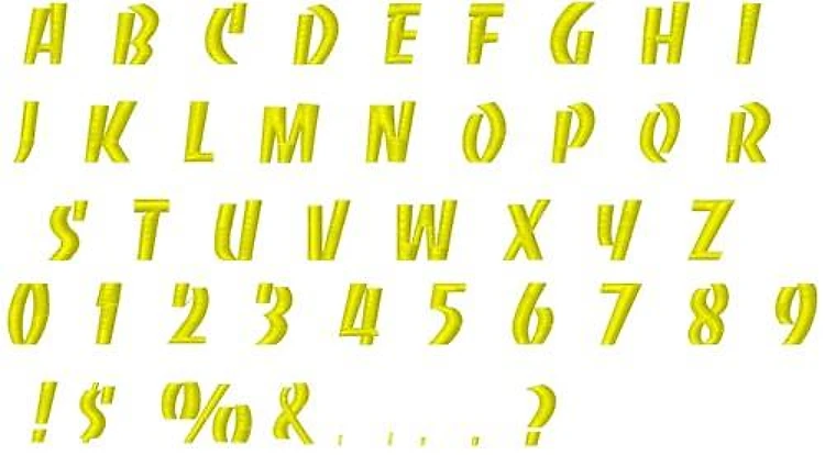 Banco Fonts Embroidery Font - Bold Dynamic Lettering - Home Format - PES, DST & 9 formats