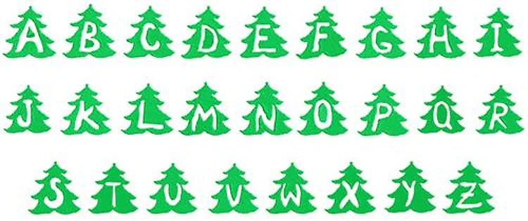 Monogram Christmas Tree Embrilliance Embroidery Font - Applique Holiday Alphabet - BX font