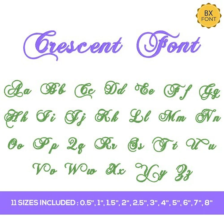 Crescent - 11 Sizes Included Embrilliance