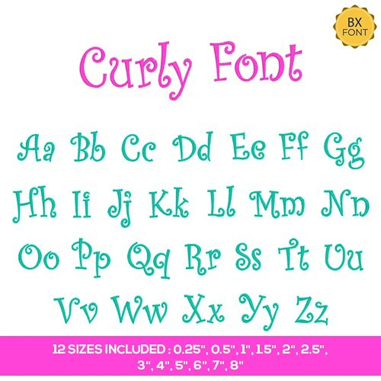 Curly - 12 Sizes Included Embrilliance