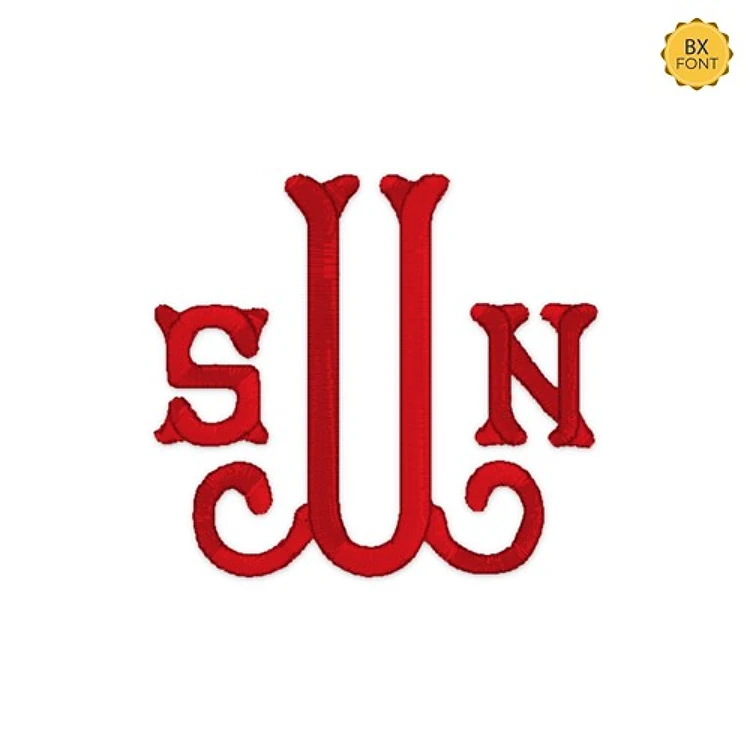 Brave Grams Embrilliance Embroidery Font - Elegant Monogram Outline Lettering - BX font