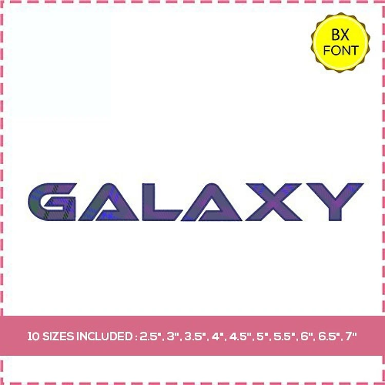 Galaxy Font Embroidery Font - Bold Block Letters - 10 Sizes Included - BX font
