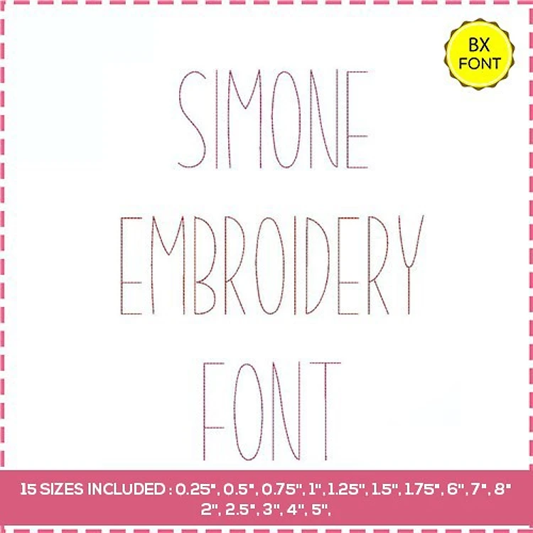 Simone Font Embroidery Font - Classic Block Style - 15 Sizes Included - BX font