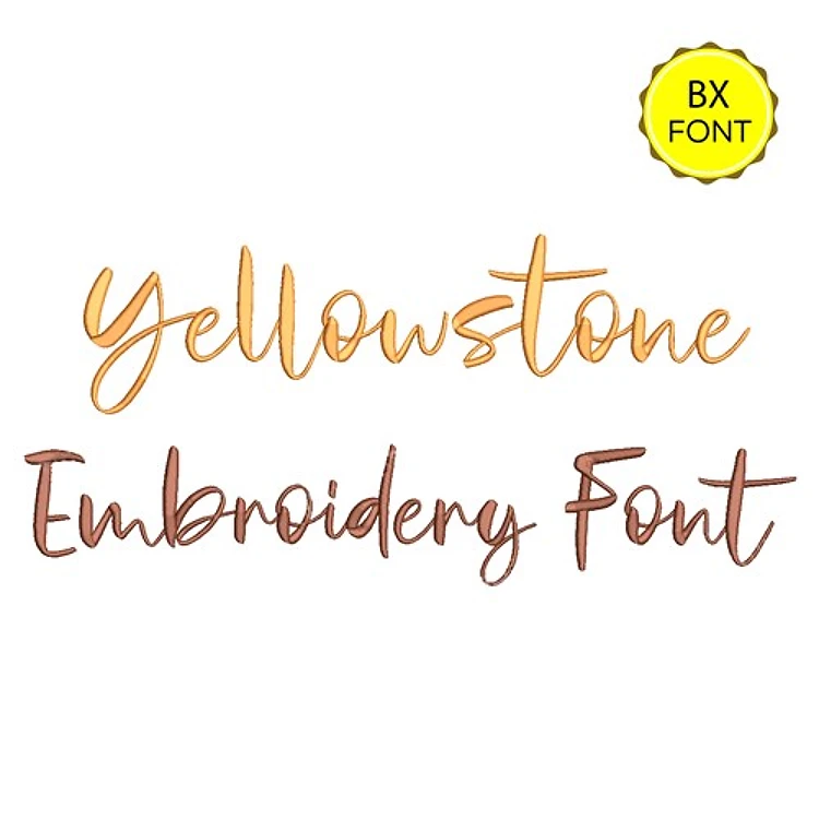 Yellowstone Embrilliance Embroidery Font - Flowing Handwriting Style - BX font
