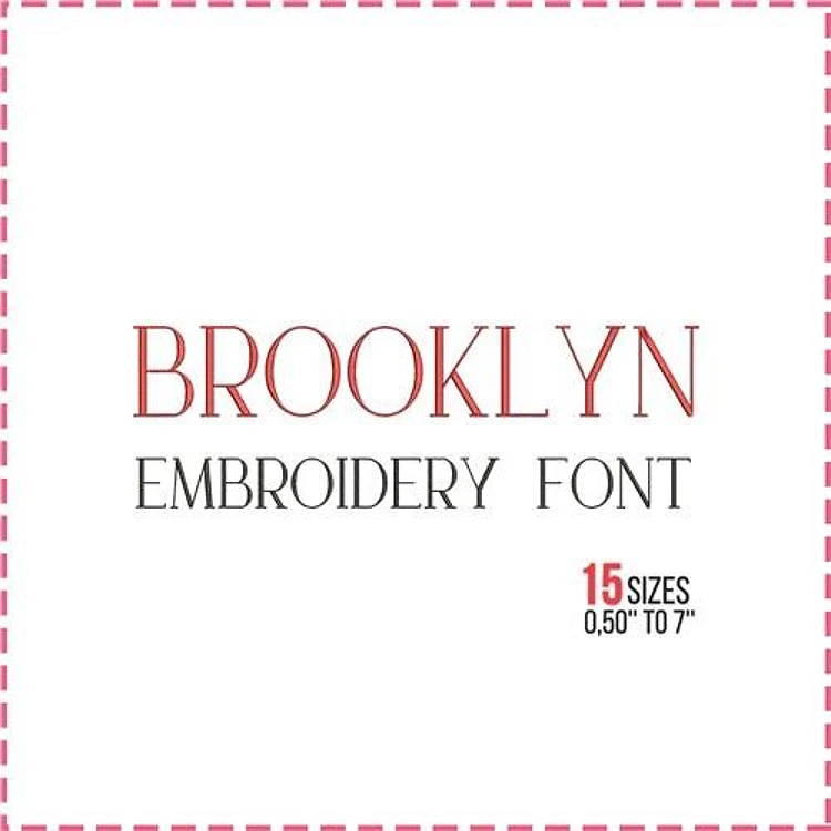 Brooklyn Font Embroidery Font - Classic Block Alphabet - PES, DST & 8 formats