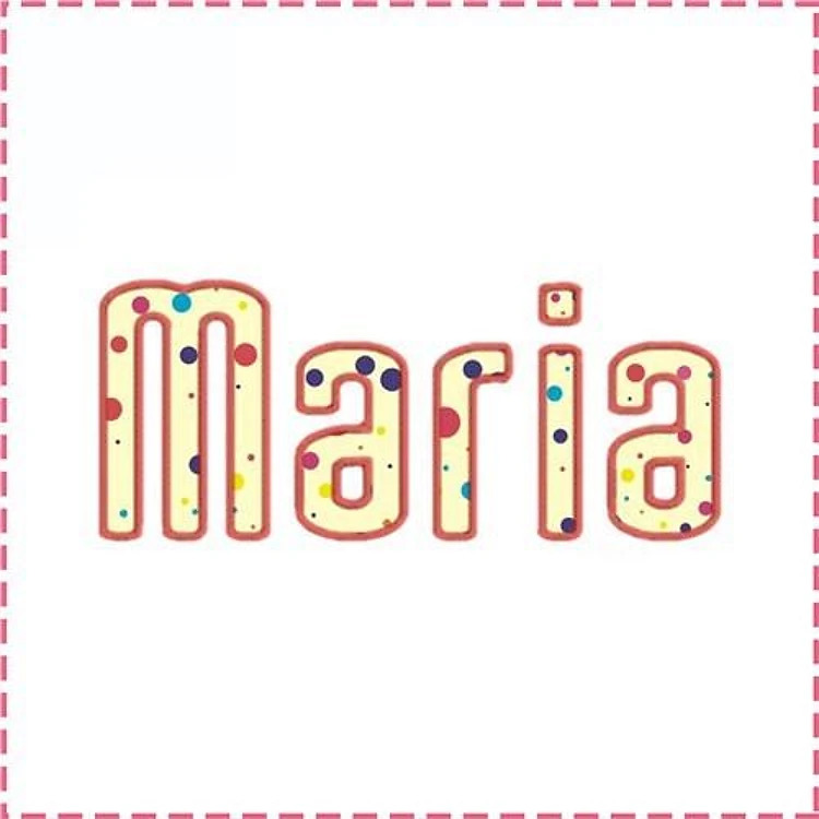 Maria Applique Font - Playful Outline Style - Home Format - PES, DST & 8 formats