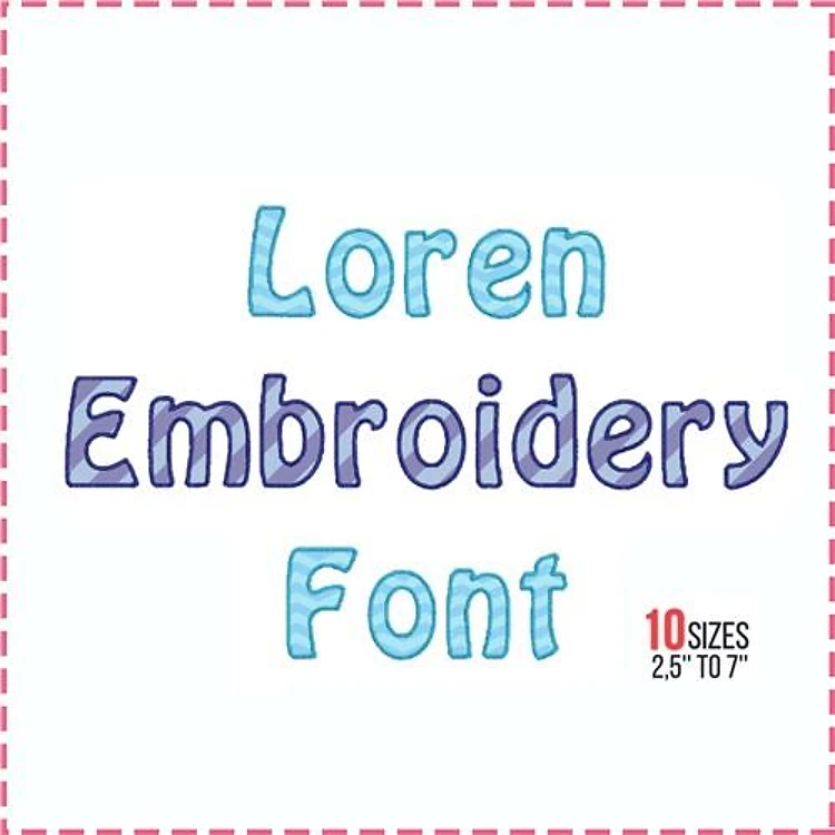 Loren Font Embroidery Font - Classic Block Style - PES, DST & 8 formats