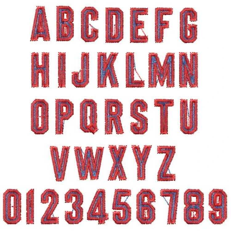 2C Block Embrilliance Embroidery Font - Classic Block Fill Lettering - BX font