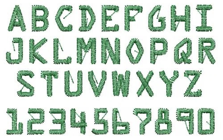 DATA CONTROL Embroidery Font - Bold Block Alphabet - WILCOM