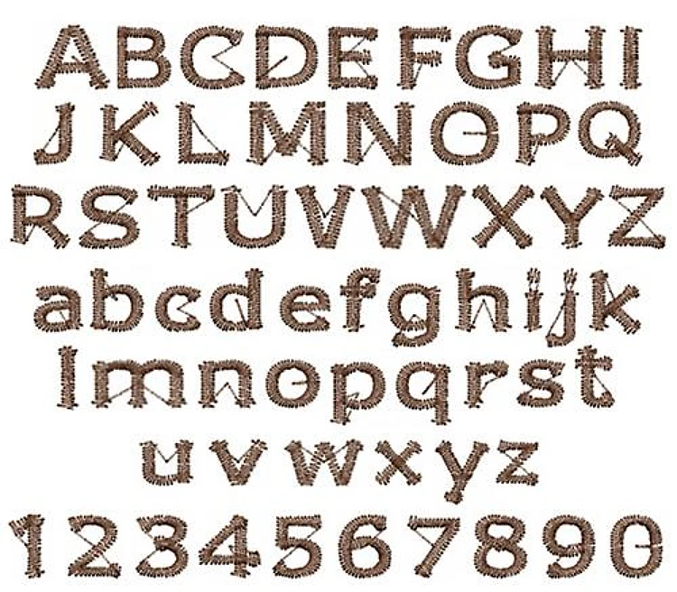 DRUMMIN Embroidery Font - Unique Textured Lettering - PULSE
