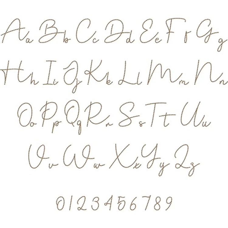 Sky Wave Embrilliance Embroidery Font - Fluid Cursive Handwriting - BX font