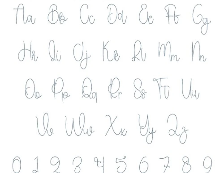 Velu Script Embrilliance Embroidery Font - Flowing Cursive Style - BX font