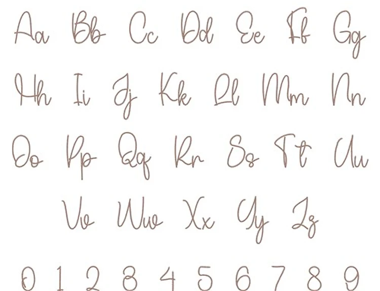 Stitch Gleam Embrilliance Embroidery Font - Elegant Handwriting Outline - BX font