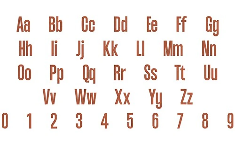 Woodmark Embrilliance Embroidery Font - Classic Block Lettering - BX font