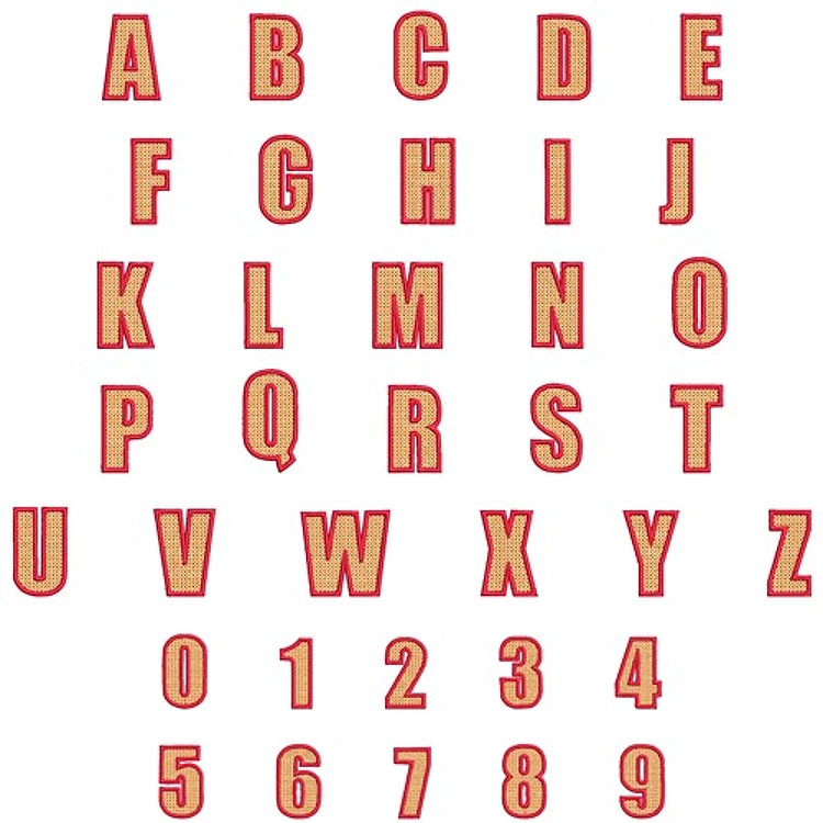 Campus Cross Embrilliance Embroidery Font - Bold Collegiate Outline Lettering - BX font