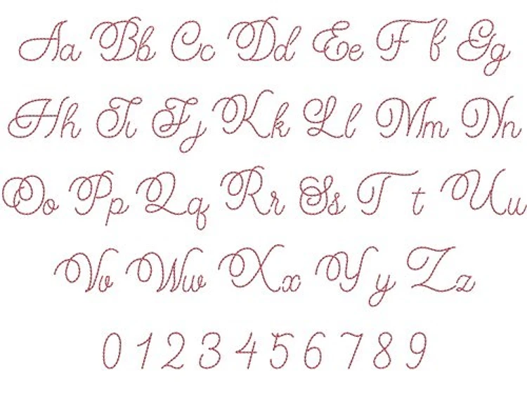 Majestic Cursive Script Embroidery Font - Elegant Cursive Lettering - Home Format - PES, DST & 7 formats