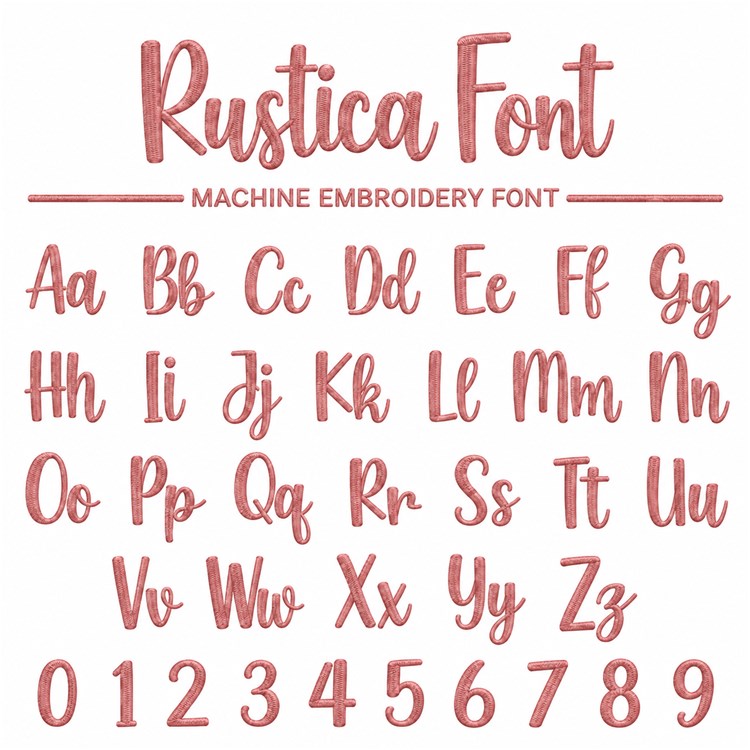 Rustica Embroidery Font - Elegant Handwriting Script - Home Format - PES, DST & 7 formats