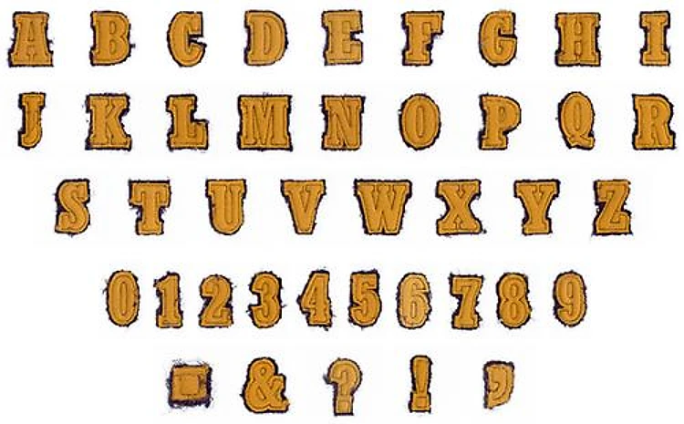 Fringed Applique Embrilliance Embroidery Font - Fringed Applique Design - BX font
