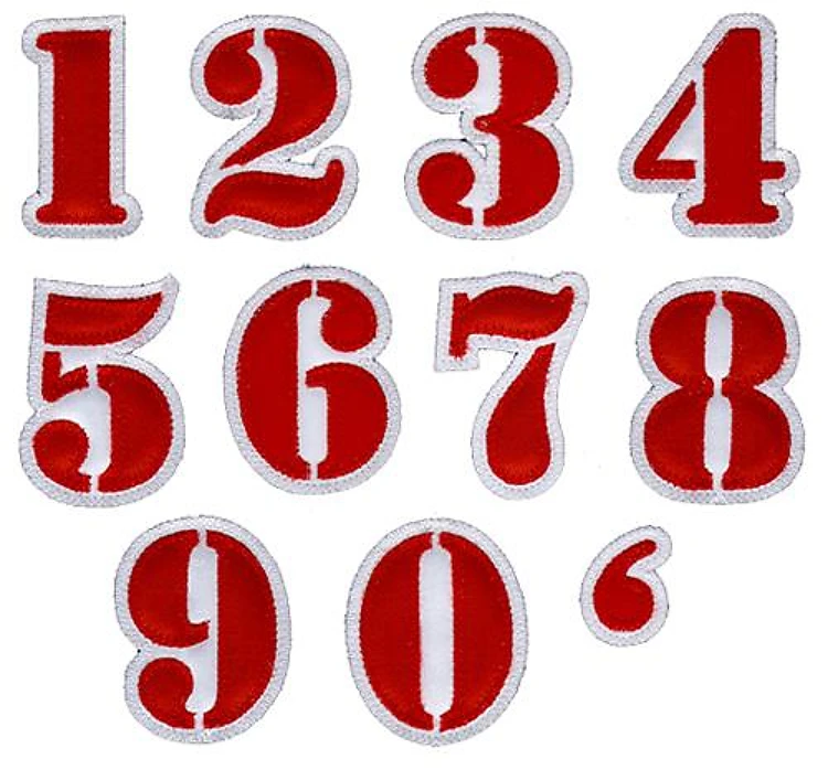 Stencil Applique Numbers Embroidery Font - Bold Stencil Applique Alphabet - Home Format - PES, DST & 10 formats