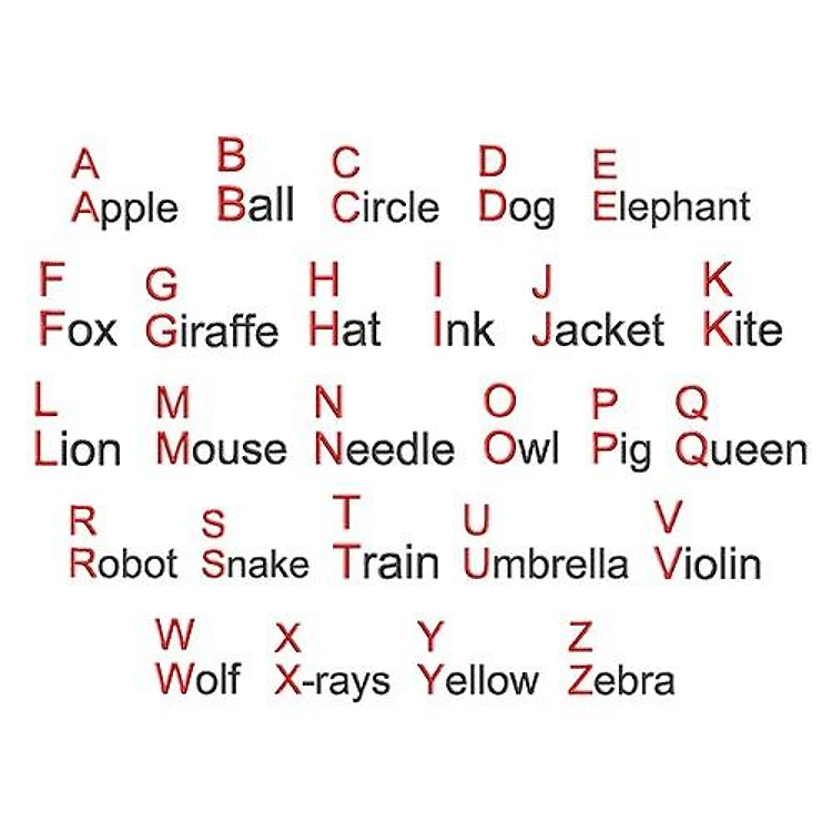 Alphabet Words Embroidery Font - Educational Bold Alphabet Lettering - Home Format - PES, DST & 6 formats