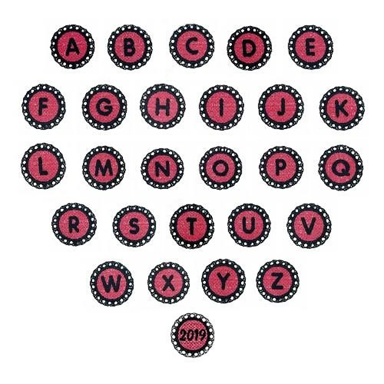 FSL Alphabet Charms Embroidery Font - Playful Circular Lettering - PES, DST & 6 formats