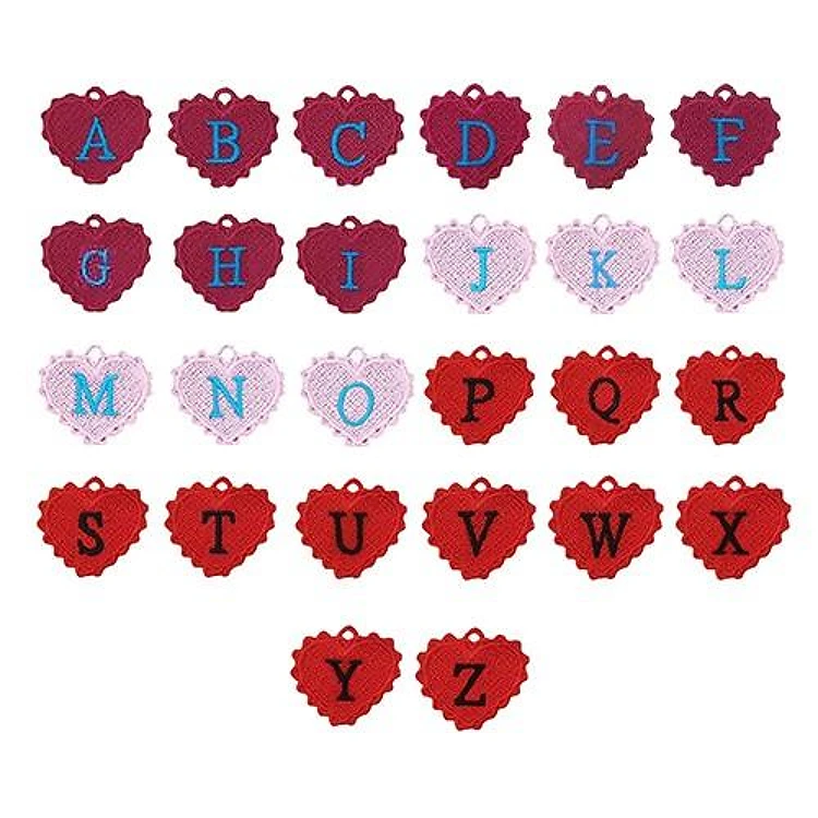 FSL Heart Alphabet Charms