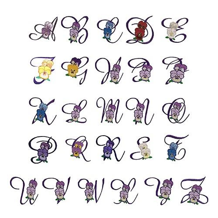 Viola Alpha Embroidery Font - Decorative Script Handwriting - Home Format - PES, DST & 6 formats
