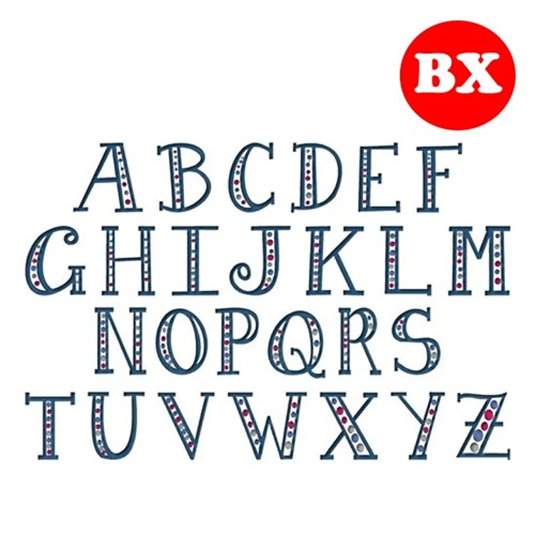 Dotted Letters Embrilliance Embroidery Font - Decorative Letters - BX font