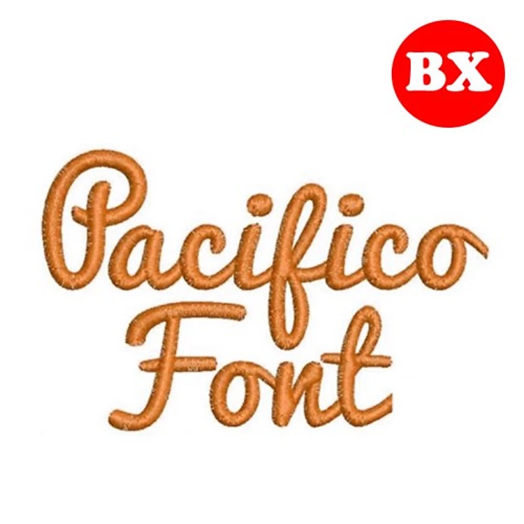 Pacifico Embrilliance Embroidery Font - Fluid Cursive Script Lettering - BX font