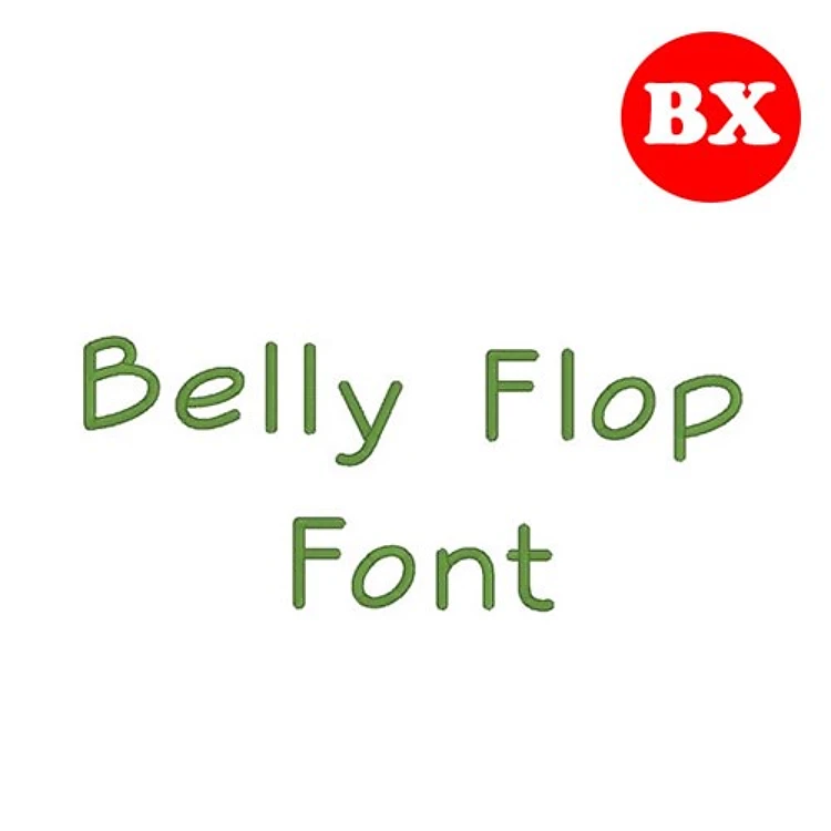 Belly Flop Embrilliance Embroidery Font - Playful Rounded Letters - BX font
