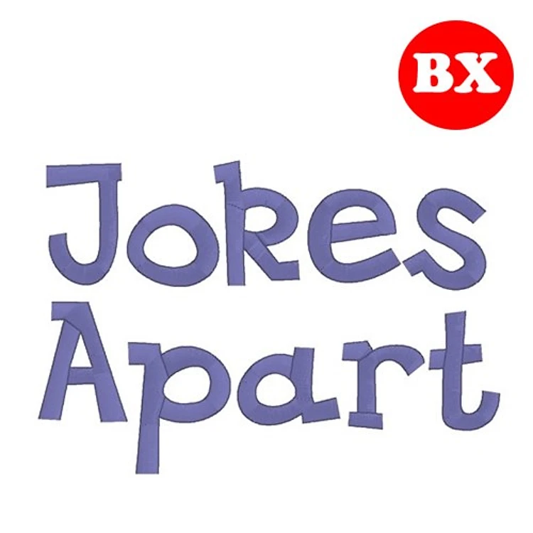 Jokes Apart Embrilliance Embroidery Font - Playful Block Alphabet Lettering - BX font