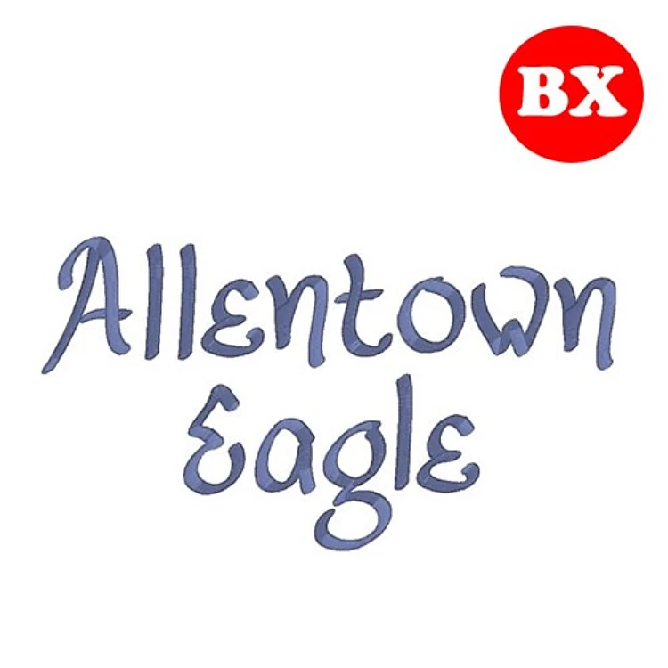Allentown Eagle Embrilliance Embroidery Font - Flowing Cursive Script - BX font
