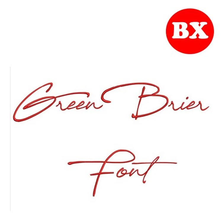 Green Brier Embrilliance Font - Flowing Cursive Script Lettering - BX font