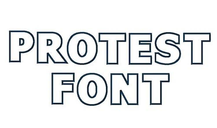 Protest Embroidery Font - Bold Outline Block Letters - PES, DST & 9 formats