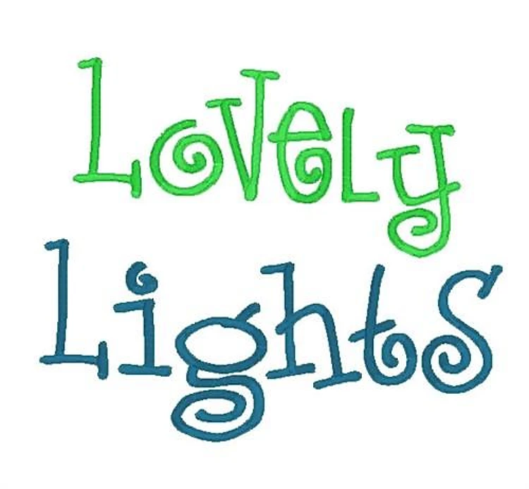 Lovely Lights Embroidery Font - Decorative Script Alphabet - PES, DST & 9 formats