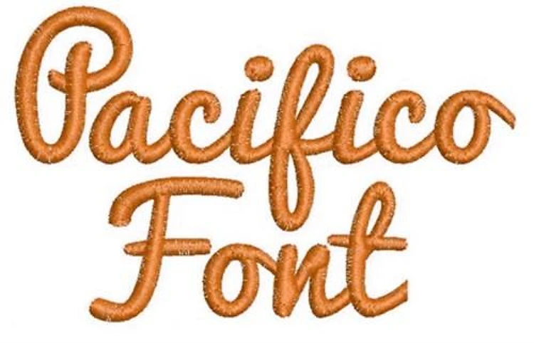 Pacifico Embroidery Font - Flowing Cursive Handwriting - Home Format - PES, DST & 9 formats