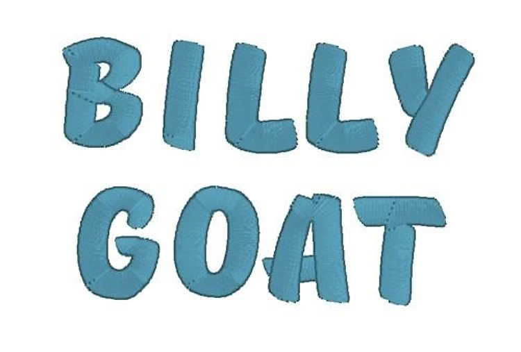 Billy Goat Embroidery Font - Playful Chunky Fill Letters - PES, DST & 9 formats