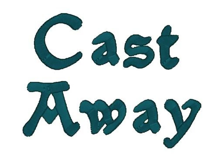 Castaway Embroidery Font - Playful Handwriting Style - Home Format - PES, DST & 9 formats
