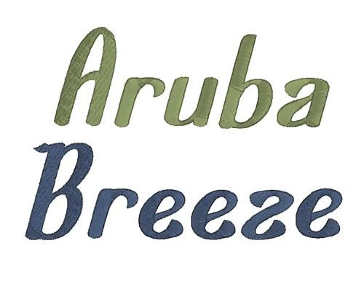 Aruba Breeze Embroidery Font - Flowing Script Lettering - PES, DST & 8 formats
