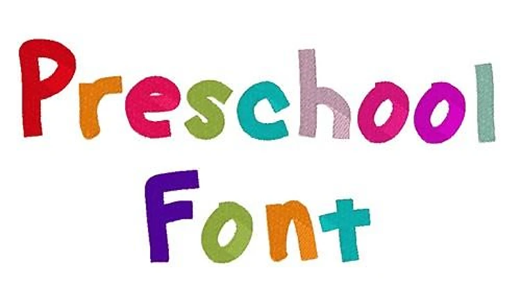 Preschool Font Embroidery Font - Playful Childlike Design - PES, DST & 8 formats