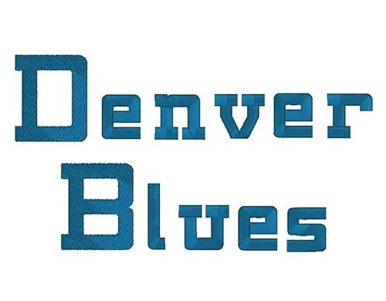 Denver Blues Embroidery Font - Bold Block Lettering - PES, DST & 8 formats