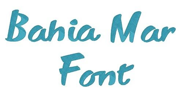 Bahia Mar Embroidery Font - Vibrant Handwriting Style - PES, DST & 8 formats