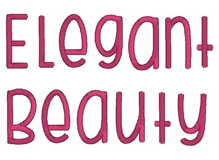 Elegant Beauty Embroidery Font - Decorative Outline Style - Home Format
