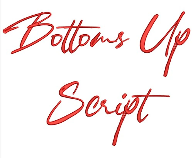 Bottoms Up Font Embroidery Font - Flowing Cursive Script Lettering - Home Format - PES, DST & 11 formats
