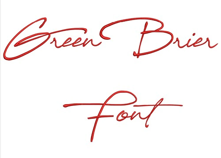 Green Brier Font Embroidery Font - Elegant Handwritten Style - Home Format - PES, DST & 11 formats
